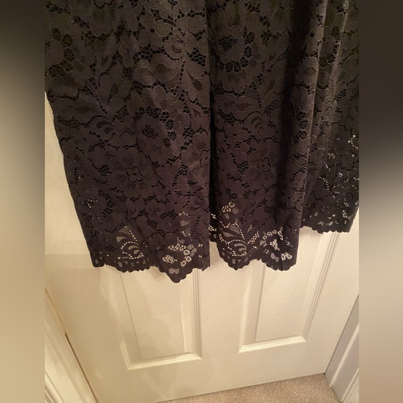 Express NWT Black Lace Spaghetti Strap Full Midi Skirt Dress - Sz M - Black - Picture 3 of 8
